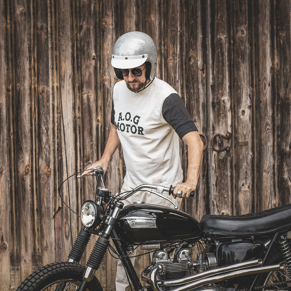 AOG Motor Tee Noir Ecru