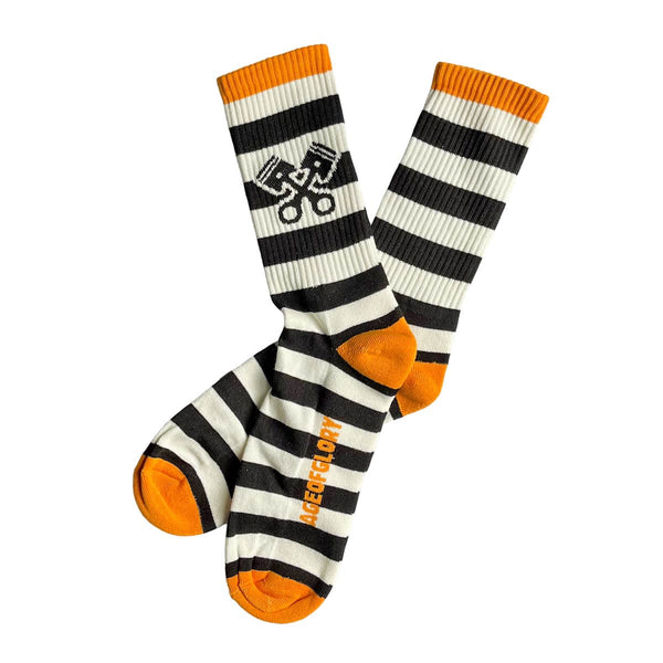 Chaussettes Stripes Black Off-White Orange