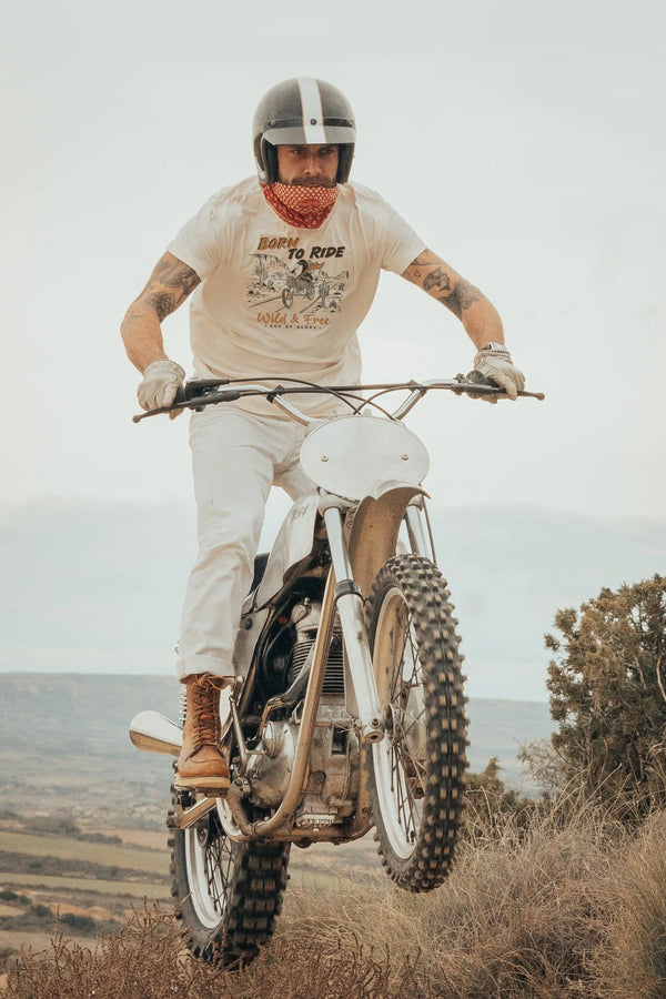 Tee-shirt Born To Ride Ecru