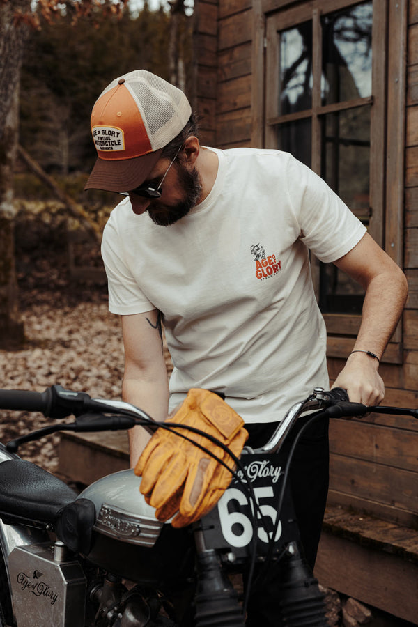 Casquette Trucker Buddy orange / marron / ecru