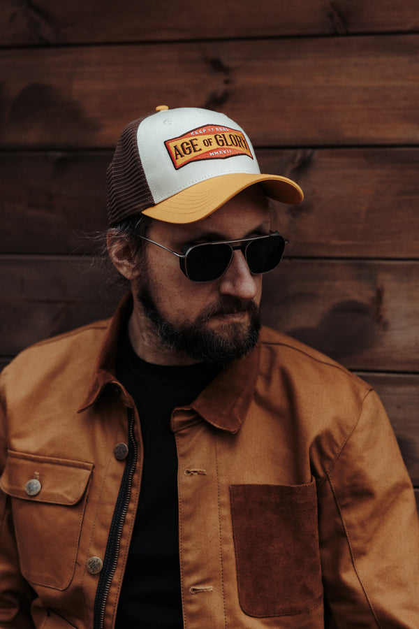 Casquette Trucker Keep it real Ecru / Yellow / Brown