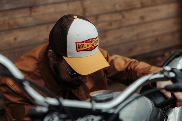 Casquette Trucker Keep it real Ecru / Yellow / Brown
