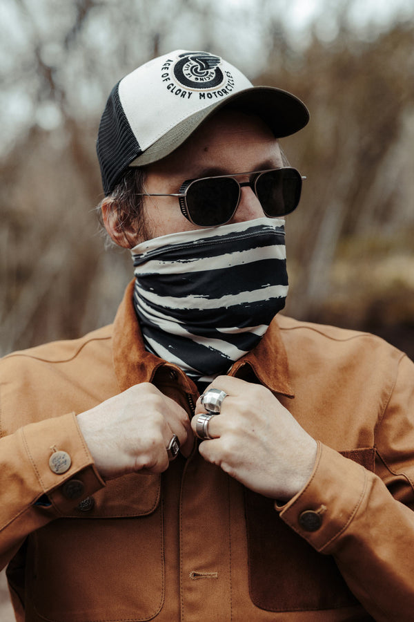 Tour de cou Painted Stripes Black Ecru