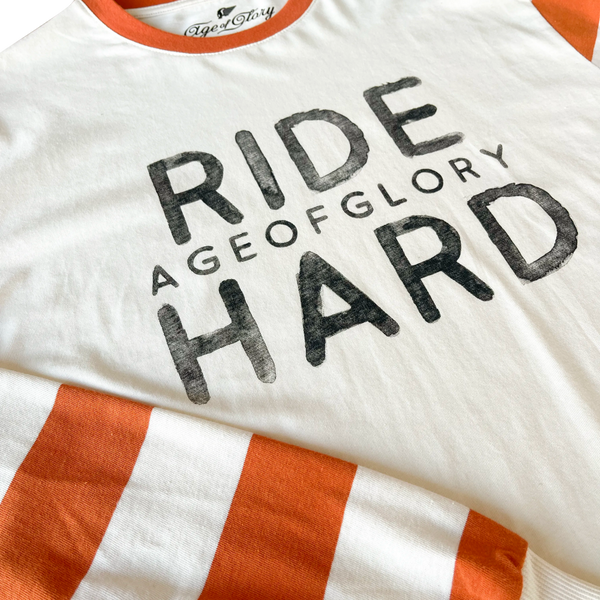 Tee-shirt ML Ride Hard Ecru - Rust