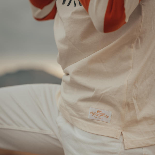 Tee-shirt ML Ride Hard Ecru - Rust