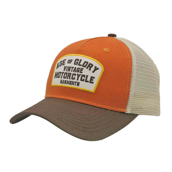 Casquette Trucker Buddy orange / marron / ecru