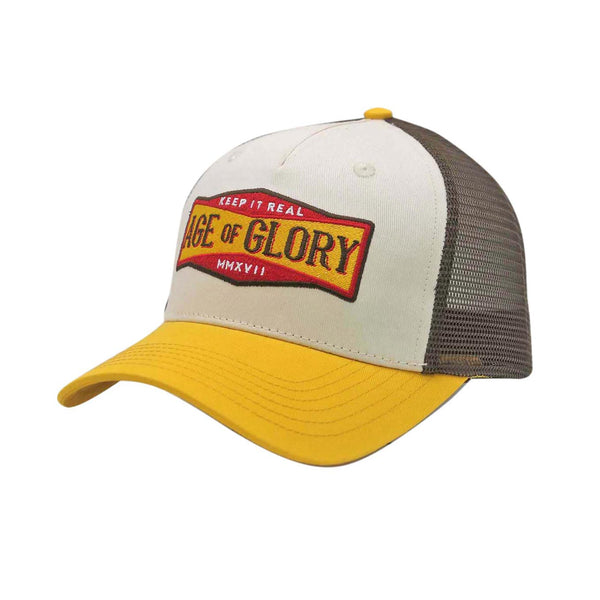 Casquette Trucker Keep it real Ecru / Yellow / Brown
