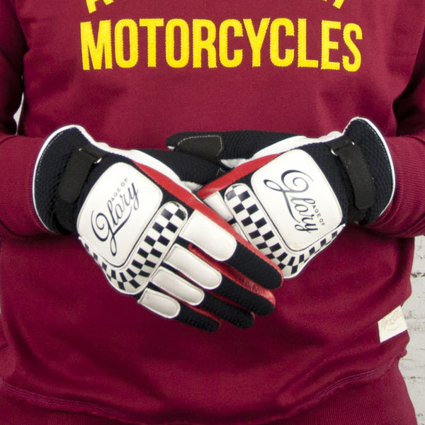 Gants Dirt Track White Black Red