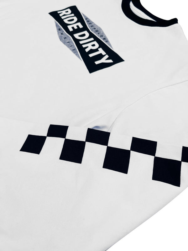 Dirty Checkers LS Tee Blanc Noir