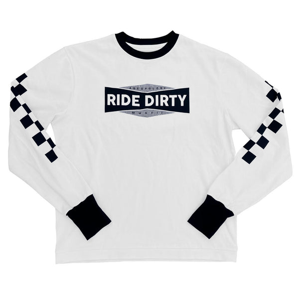 Dirty Checkers LS Tee Blanc Noir