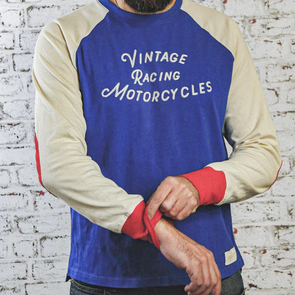 Tee-shirt Heritage Raglan Bleu Royal Ecru Rouge