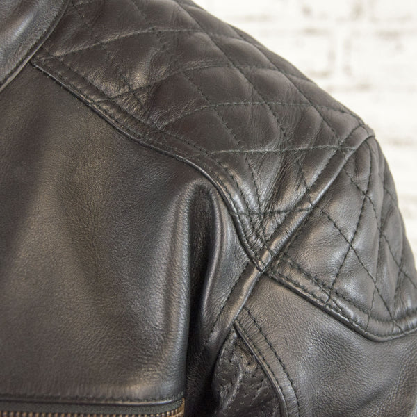 Blouson cuir moto Rogue noir