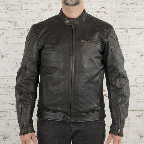 Blouson cuir moto Rogue noir