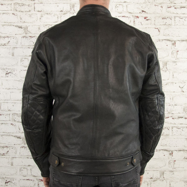 Blouson cuir moto Rogue noir