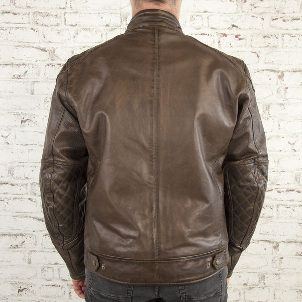 Blouson cuir moto Rogue marron