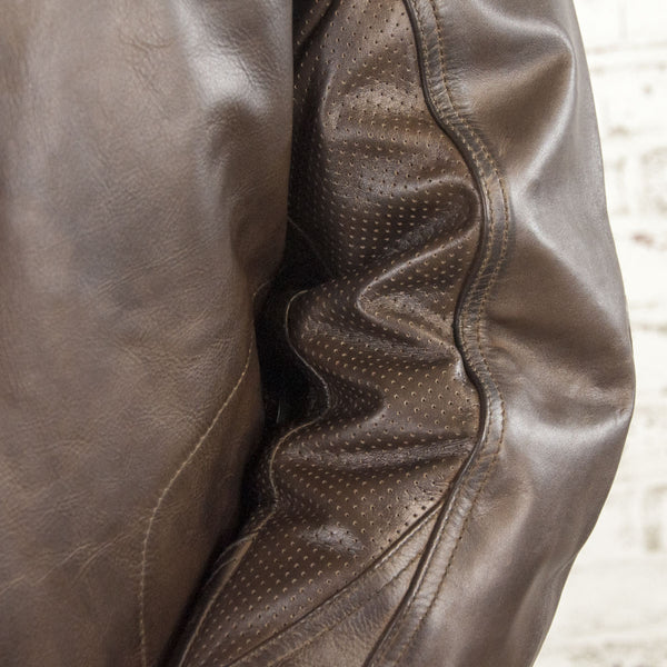 Blouson cuir moto Rogue marron
