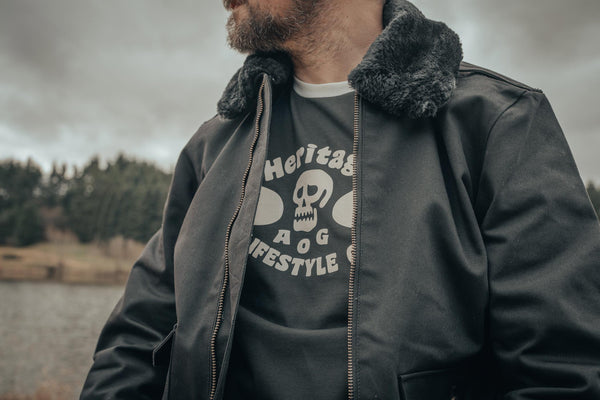 Blouson moto Cockpit en toile noir