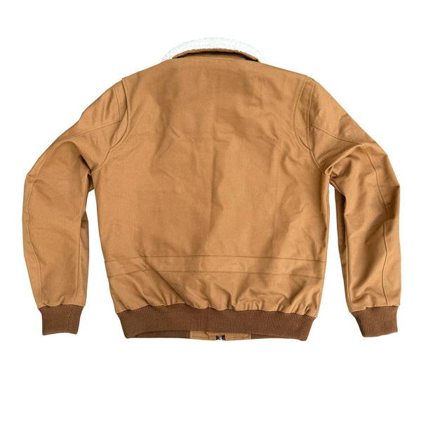 Blouson moto Cockpit en toile caramel
