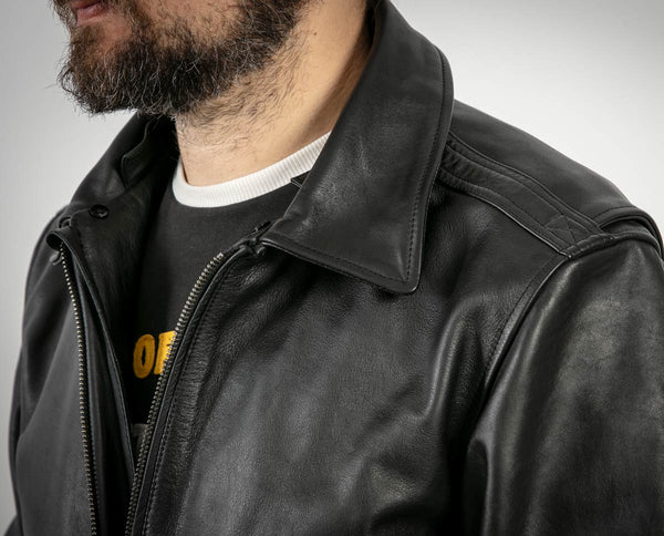 Blouson cuir moto Cockpit noir