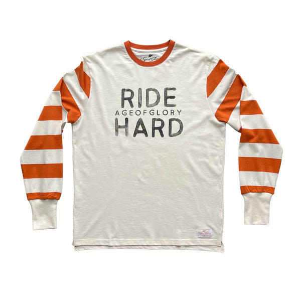 Tee-shirt ML Ride Hard Ecru - Rust