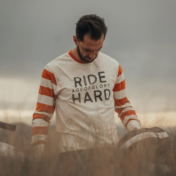 Tee-shirt ML Ride Hard Ecru - Rust