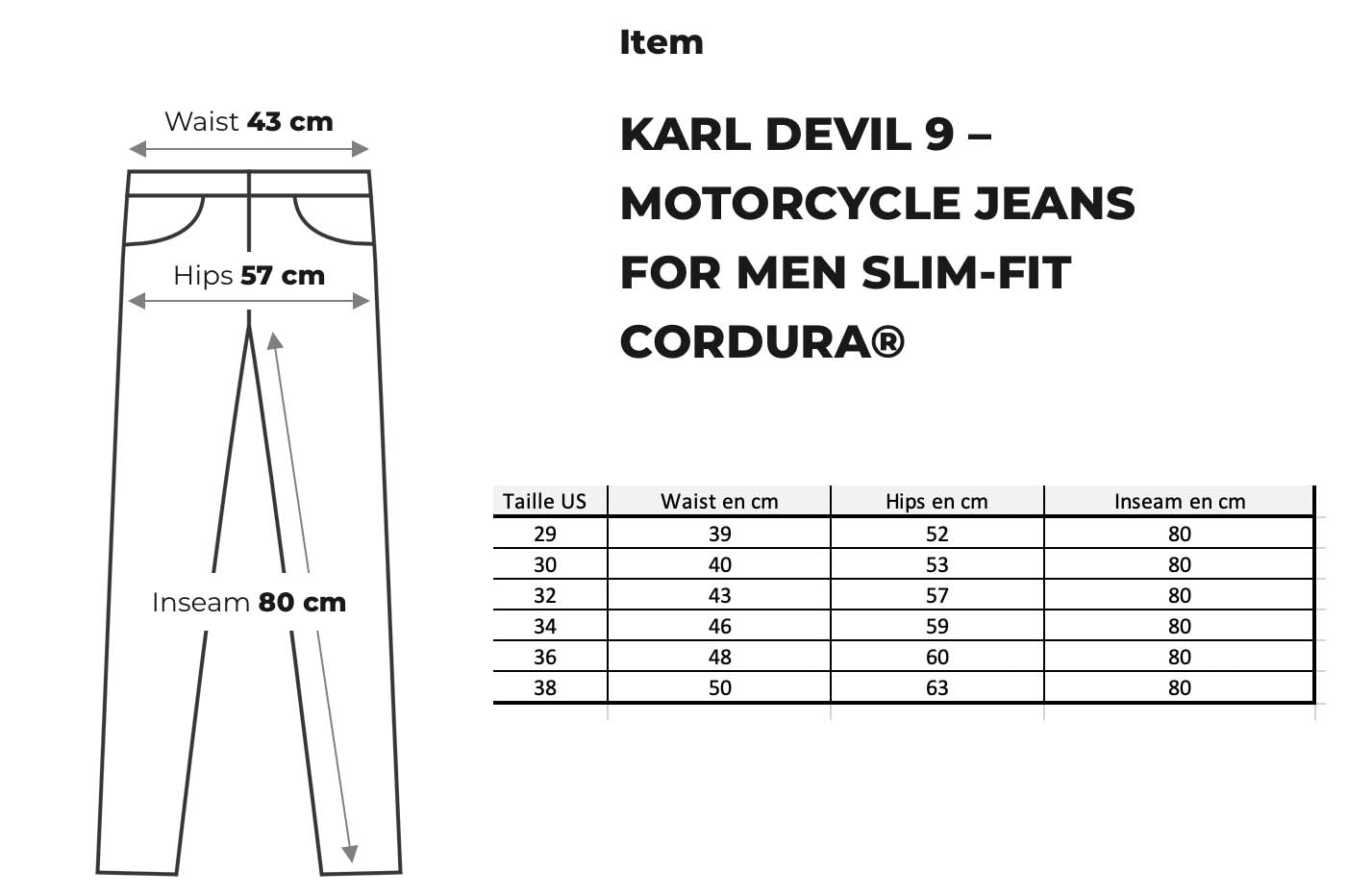 Pando Moto Karl Devil 9, jeans 