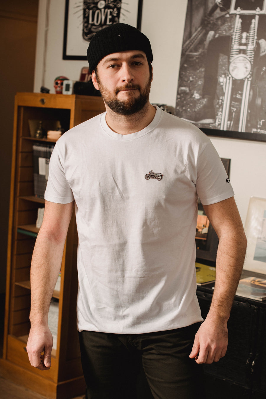 Tee-shirt 4h10 MOTO CLASSIC blanc