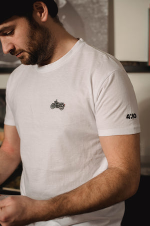 Tee-shirt 4h10 MOTO CLASSIC blanc
