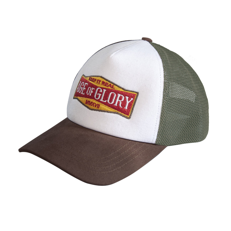 Casquette Keep It Real White Brown Army Green