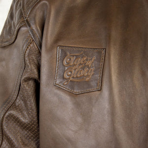 Blouson cuir moto Rogue marron